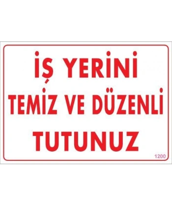 Temizlik Düzen Uyarı Levhası 25x35 KOD:1200