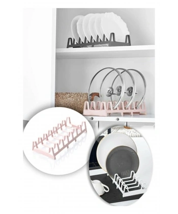 Tencere Kapağı Organizeri - 6 Bölmeli Tencere Kapak Rafı