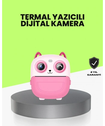 Termal Baskı Özellikli Çocuk Kamerası 1080P Video Destekli