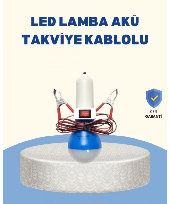 Timsah Kıskaçlı 12V LED Ampul Kamp ve Acil Durum Lambası