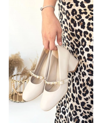 Tino Bej Cilt Topuklu Ayakkabı