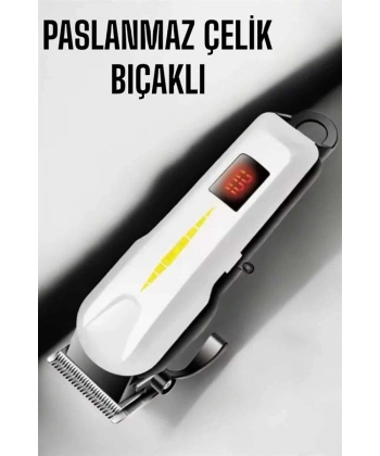 Tıraş Makinesi Profesyonel Saç Ve Sakal Kesme Milim Ayarlı Dijital Göstergeli