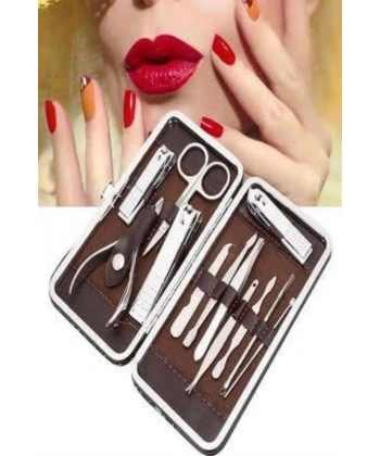 Tırnak Bakım Seti Tırnak Düzeltme Batık 12 Parça Çanta Tipi Manikür Pedikür