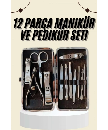 Tırnak Bakımı Tırnak Makası Profesyonel 12 Parça El Ayak Manikür Pedikür Seti