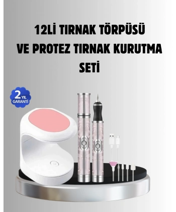 Tırnak Matkabı ve LED Oje Kurutucu 2’li Profesyonel Bakım Seti