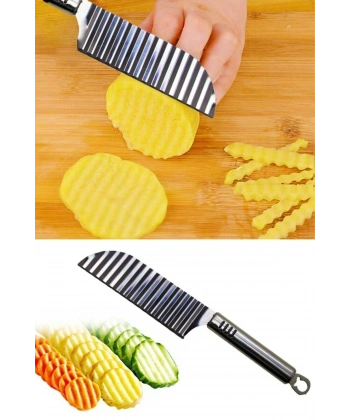 Tırtıklı Patates Kesme Bıçağı - Şekilli Sebze ve Meyve Dilimleyici