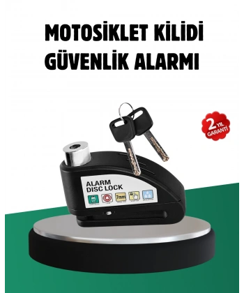 Titreşim Sensörlü Alarm Disk Kilidi Motosiklet Scooter Bisiklet