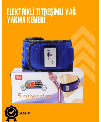 Titreşimli Masaj ve Zayıflama Kemeri – 5 Motor, 20 Mıknatıs, Ayarlanabilir Hız