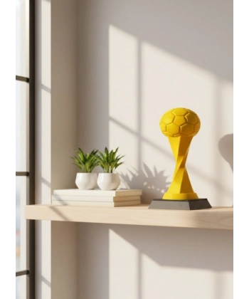 Toplu Kupa Sarı 21cm Dekoratif Ödül Tasarım Biblo