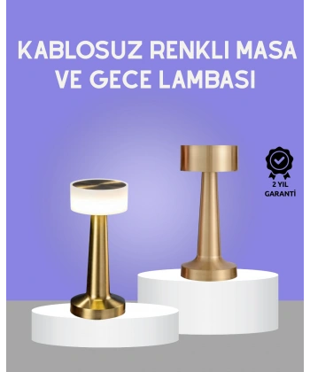Touch Gece Lambası – Dokunmatik Kontrol, Kablosuz Kullanım, Metal Gövde