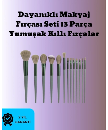 Toz ve Krem Ürünler İçin Güçlü Tutucu Yumuşak Kıllı Makyaj Fırça Takımı 13 Parça