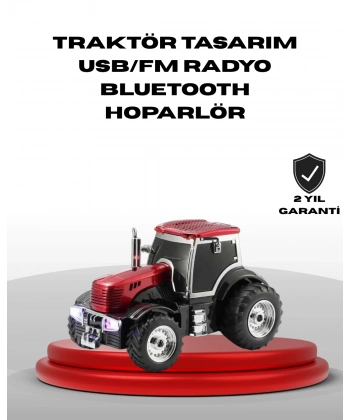 Traktör Tasarımlı Bluetooth Hoparlör USB TF AUX FM Radyo