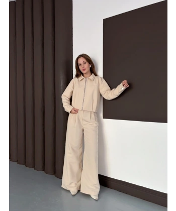 Trenç takım alt üst bej ons