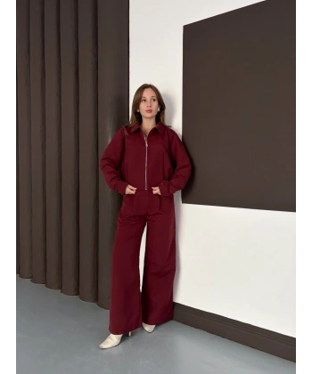 Trenç takım alt üst bordo ons