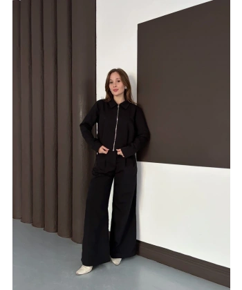 Trenç takım alt üst siyah ons