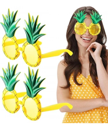 Tropikal Hawaii Ananas Şekilli Parti Gözlüğü 9.5 x 14 cm