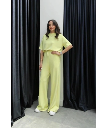 Tshirt alt üst modal takım sarı