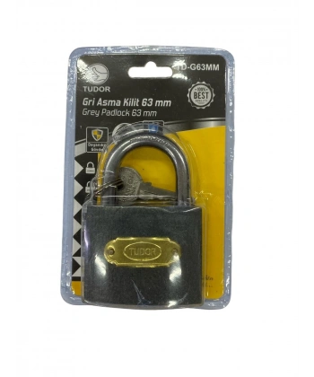 Tudor 63 mm Kısa Gri Asma Kilit