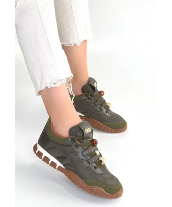 Tues Yeşik Nubuk Bağcıklı Spor Ayakkabı