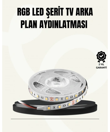 TV Arkası LED Şerit Işık Otomatik Açma Kapama Özellikli 2mt
