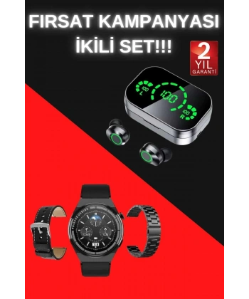 TWS Bluetooth Kulaklık ve Akıllı Saat Uyku Takibi Nabız Ölçer Uzun Pil Ömrü