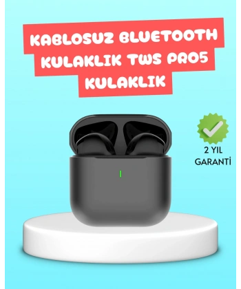 TWS Pro 5 Bluetooth Kulaklık – Kablosuz ve Şarj Kutulu Tasarım