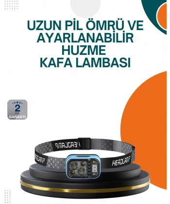 Type C Şarjlı LED Kafa Lambası Güç Göstergeli 53 Modlu