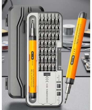 Type C Şarjlı Mini Elektrikli Tornavida 38 Uçlu Manyetik Tamir Kiti