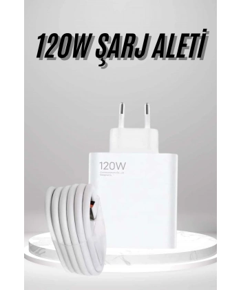 Type C Yüksek Hızlı Şarj Aleti Beyaz 120W Ultra Uzun Ömürlü