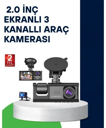 Üç Kameralı Araç Kamerası Full HD Gece Görüş  G-Sensör