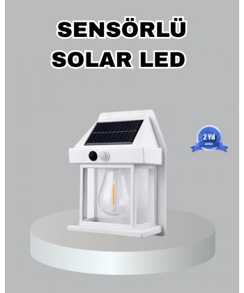 Üç Modlu Güneş Enerjili Duvar Lambası 1800mAh Bataryalı ve Hareket Sensörlü