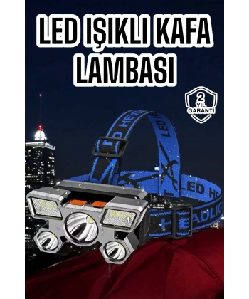 Ultra Güçlü Led Işık Şarjlı Kafa Lambası Balıkçı Lambası Kafa Feneri