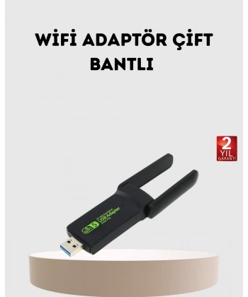 Ultratekno Dual Band WiFi Adaptör – 1200 Mbps, USB 3.0, Çift Antenli, Geniş Kapsama Alanı ve Yüksek Hız