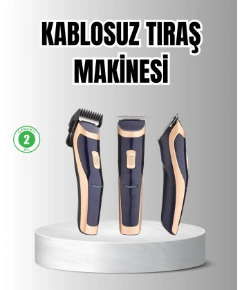 Unisex Şarjlı Saç ve Sakal Tıraş Makinesi – Ayarlanabilir Tarak Başlıkları, Sessiz Motor