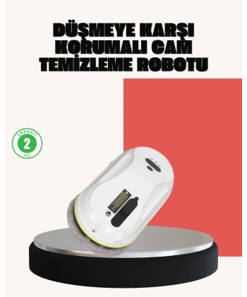 UPS Destekli Düşmeye Karşı Korumalı Cam Temizleme Robotu