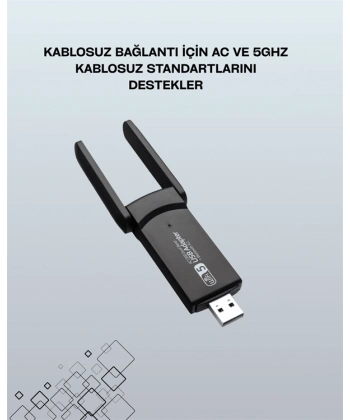 USB 3.0 Wireless Adaptör – 2.4GHz & 5GHz Destekli