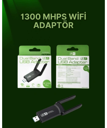 USB 3.0 Wireless Adaptör – 2.4GHz & 5GHz Destekli