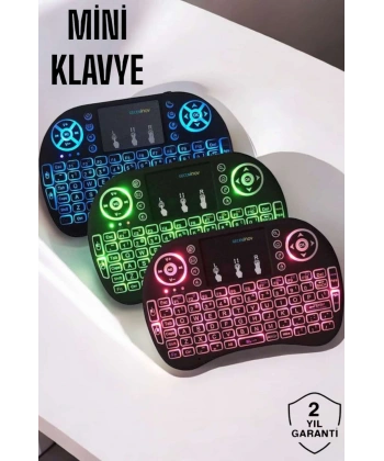 USB Bağlantılı Mini Q Klavye Işıklı Tüm Cihazlara Uyumlu