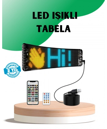 USB Destekli LED Mağaza Tabelası – Renkli RGB Kayan Yazı Paneli