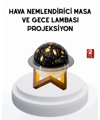 USB Mini Hava Nemlendirici ve Projeksiyon Lamba – Taşınabilir, Sessiz, Dekoratif Aromaterapi Cihazı