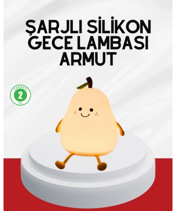 USB Şarjlı Armut Gece Lambası Dokunmatik Renk Değişimli