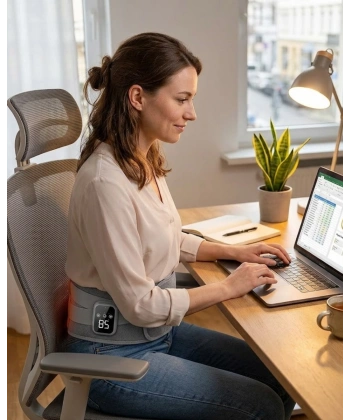 USB Şarjlı Isıtmalı Bel Masaj Kemeri 3 Farklı Masaj Modu