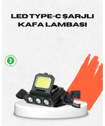 USB Şarjlı Kafa Feneri 800 Lumen Ayarlanabilir COB ve XPE LED