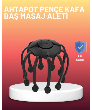 USB Şarjlı Kafa Masaj Aleti 3 Modlu 8 Başlıklı Stres Giderici