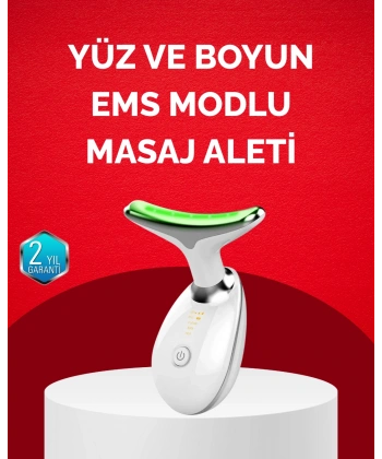 USB Şarjlı LED Işık Terapili Yüz Boyun Bakım Cihazı