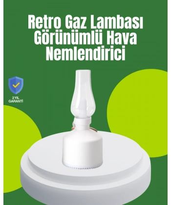 USB Şarjlı Retro Gaz Lambası Hava Nemlendirici Led Atmosfer Işıklı