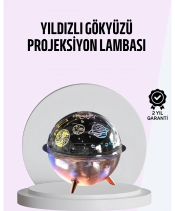 USB Şarjlı Uzay Temalı Işık Projektörü Hava Nemlendirici