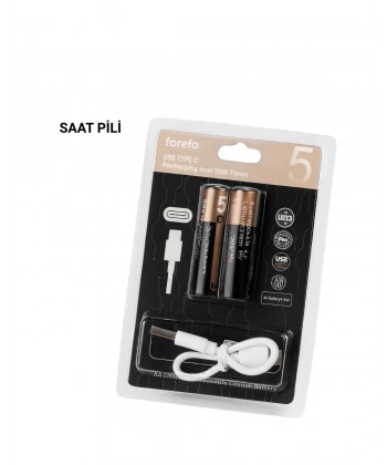 USB Type-C ile Hızlı Şarj Edilebilen AA Lityum Pil