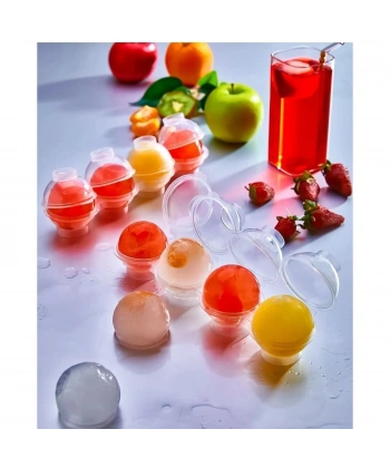 Üstten Doldurmalı Yatay 4 Bölmeli  Küre Buz Topu Kalıbı -  Yuvarlak Buz Topu Yapma Aparatı