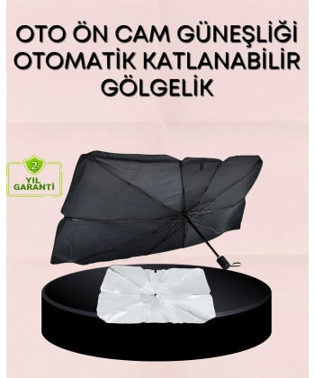 UV Korumalı Şemsiye Tipi Oto Güneşliği - Geniş Araç Uyumu